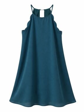 The Effortless Wishful swing dress teal halter flowy minimalist large